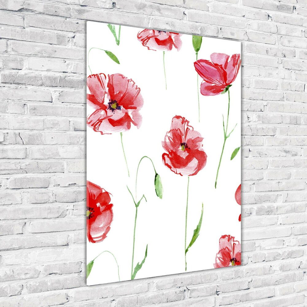 Tableau acrylique Illustration de coquelicots