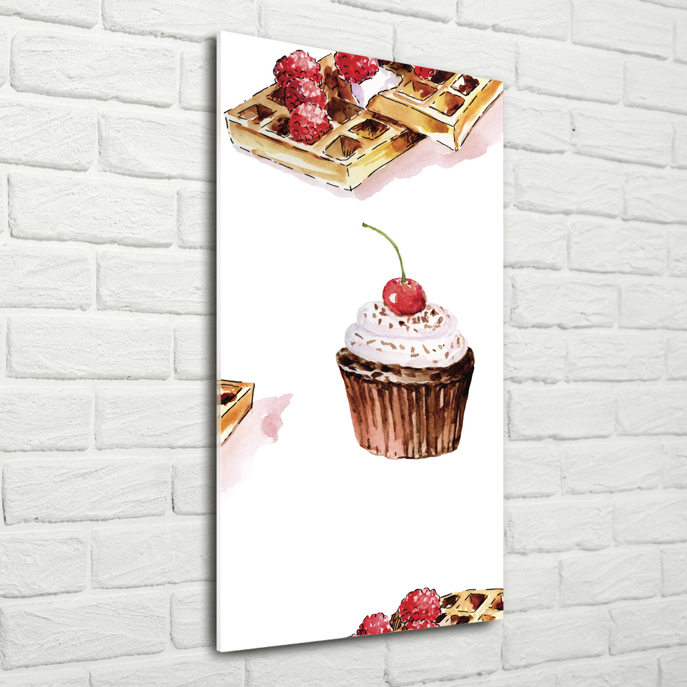 Tableau acrylique Cupcakes et gaufres