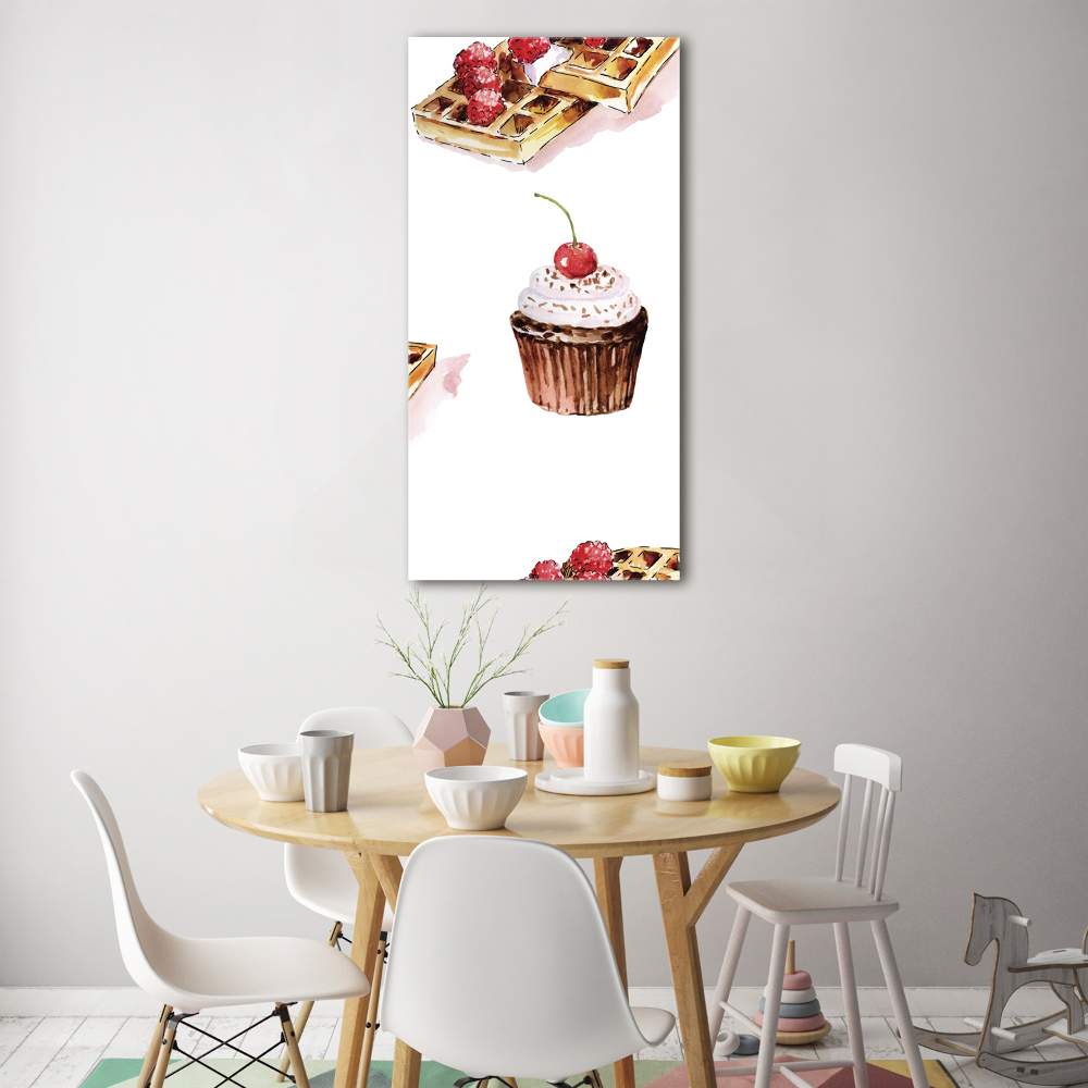 Tableau acrylique Cupcakes et gaufres