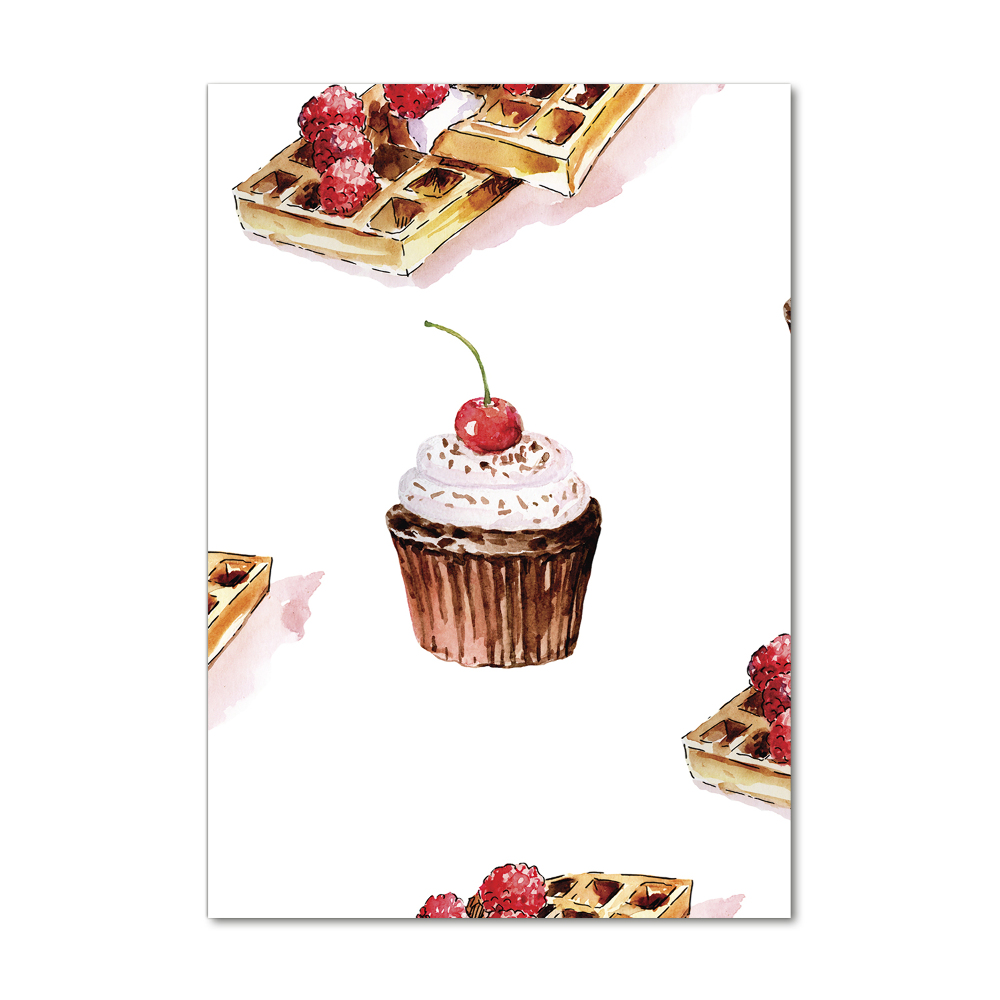 Tableau acrylique Cupcakes et gaufres