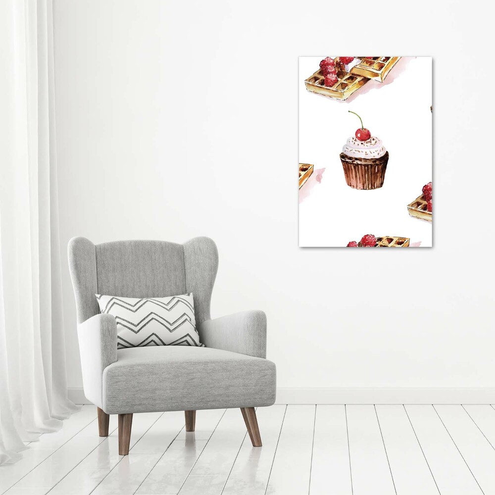 Tableau acrylique Cupcakes et gaufres