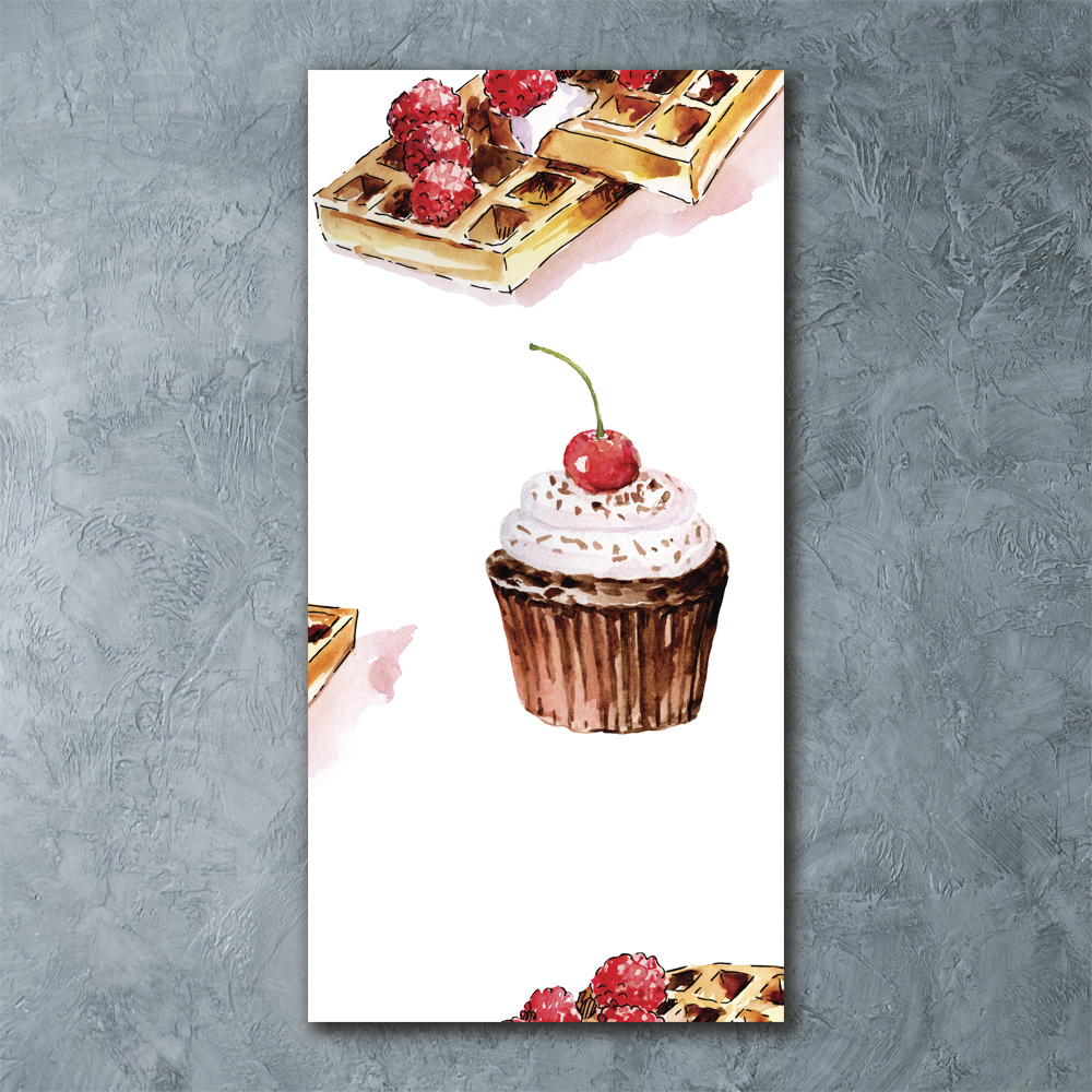 Tableau acrylique Cupcakes et gaufres