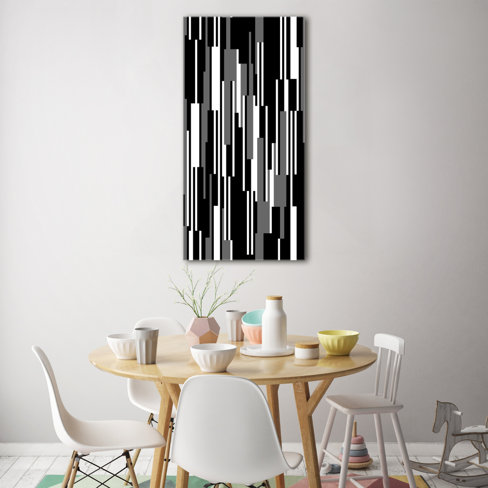 Tableau acrylique Lignes noires et blanches