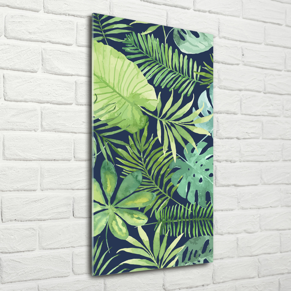 Tableau sur verre acrylique Feuilles tropicales