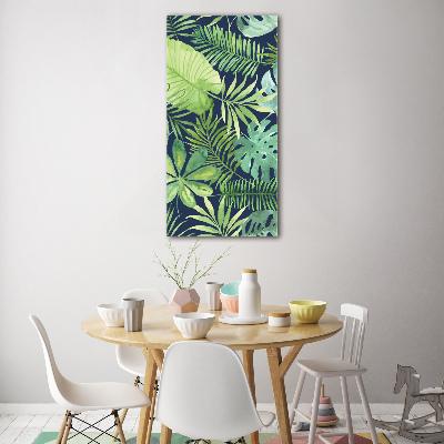 Tableau sur verre acrylique Feuilles tropicales