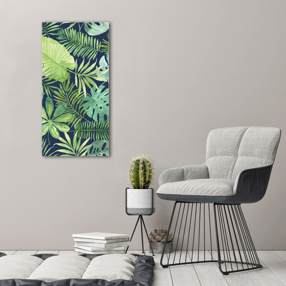 Tableau sur verre acrylique Feuilles tropicales