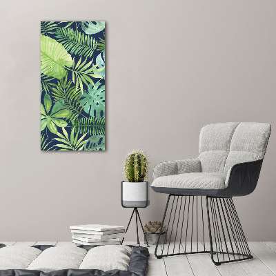 Tableau sur verre acrylique Feuilles tropicales