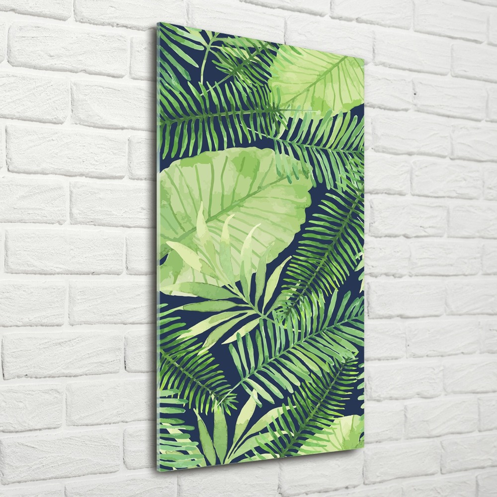 Tableau acrylique Feuilles tropicales flore