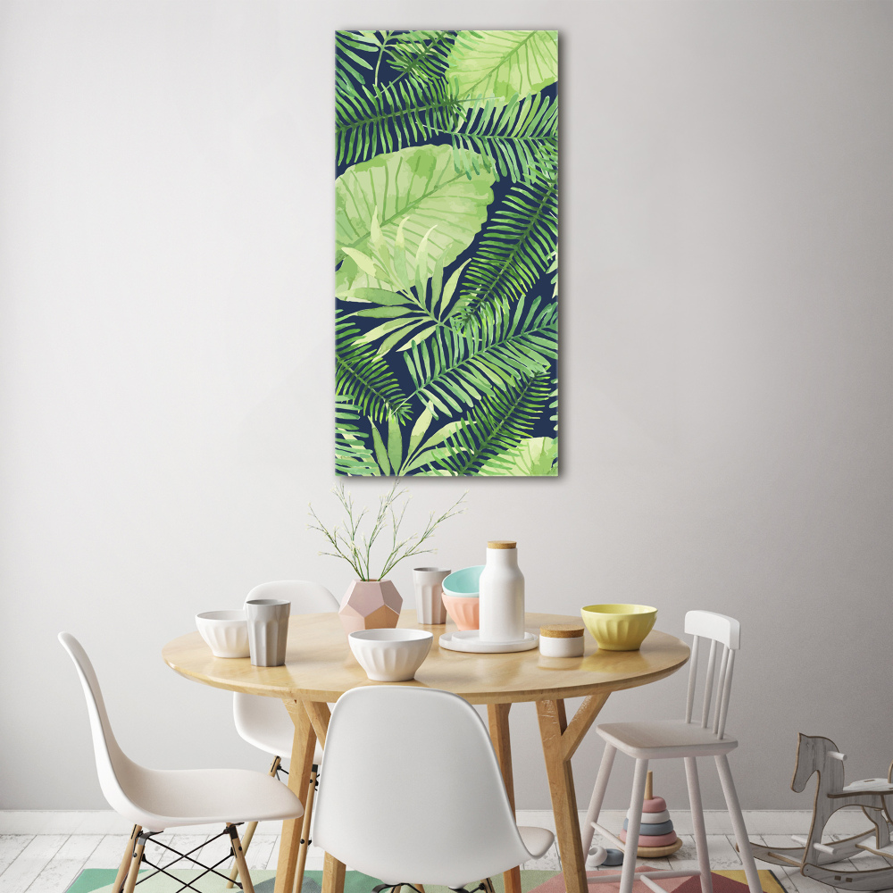 Tableau acrylique Feuilles tropicales flore