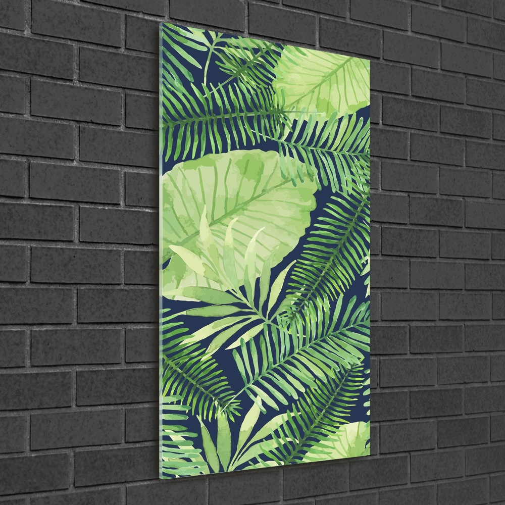 Tableau acrylique Feuilles tropicales flore