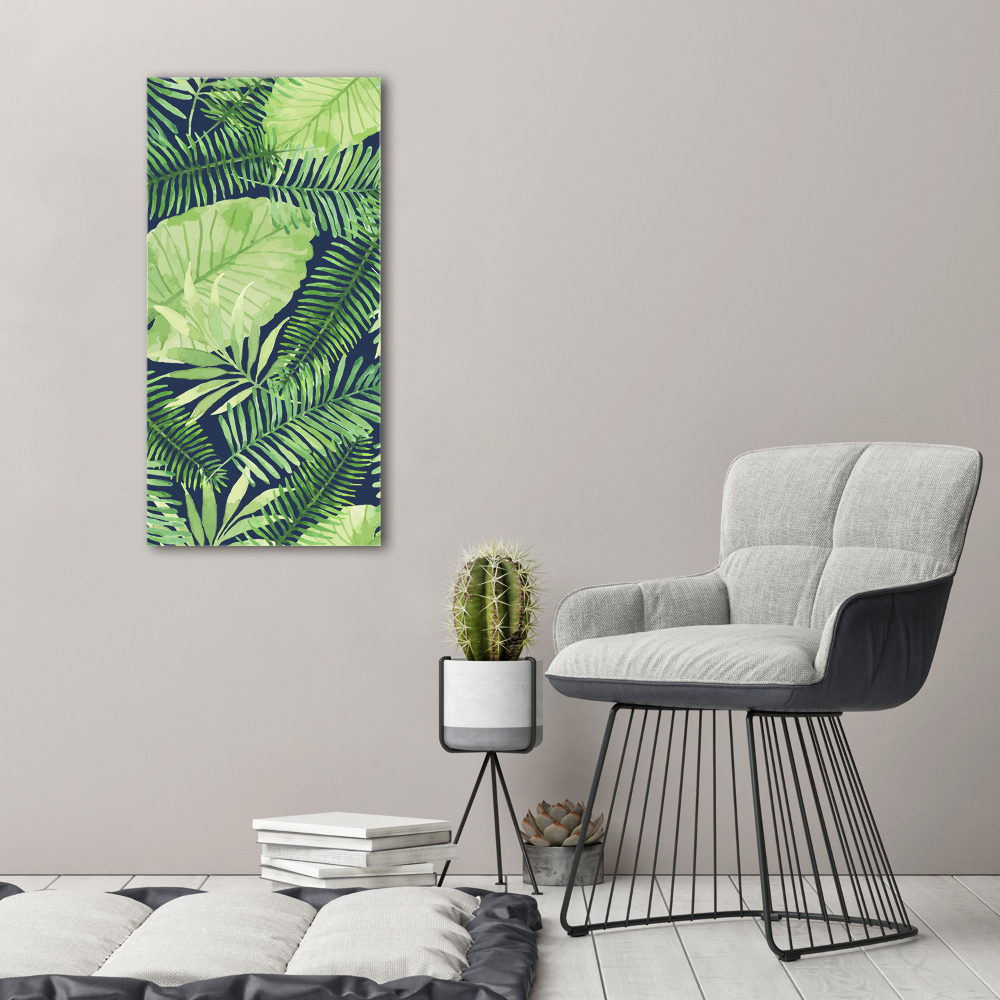 Tableau acrylique Feuilles tropicales flore