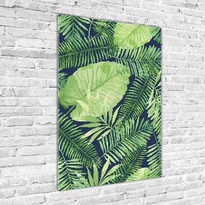 Tableau acrylique Feuilles tropicales flore