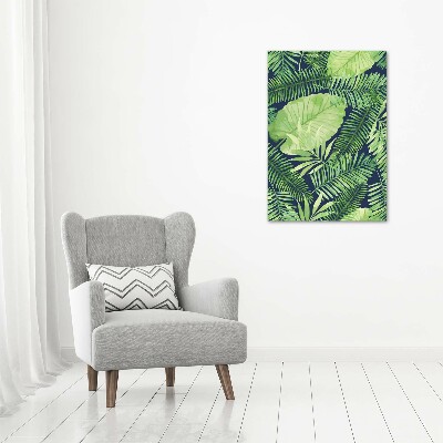 Tableau acrylique Feuilles tropicales flore