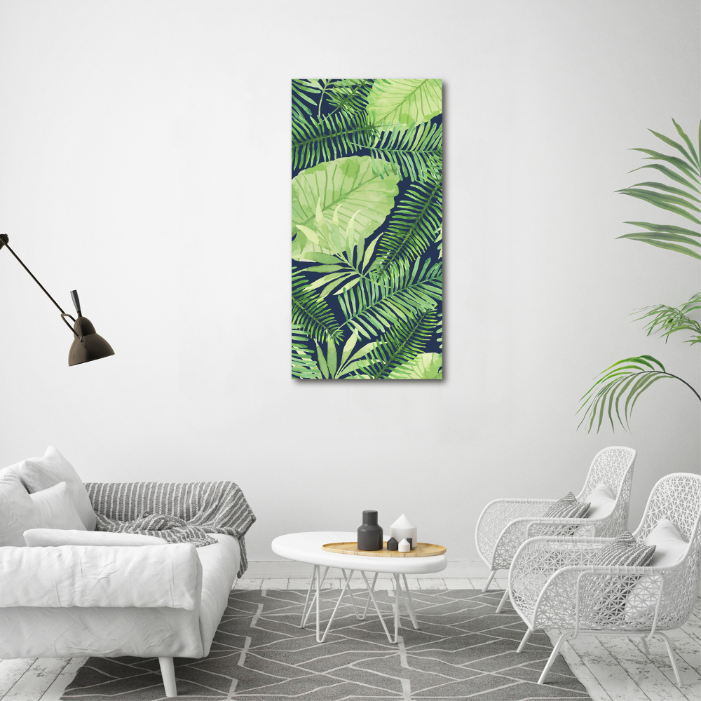 Tableau acrylique Feuilles tropicales flore