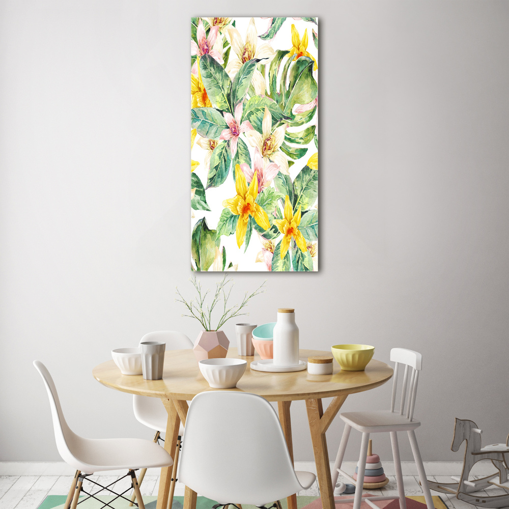 Tableau acrylique Les fleurs tropicales