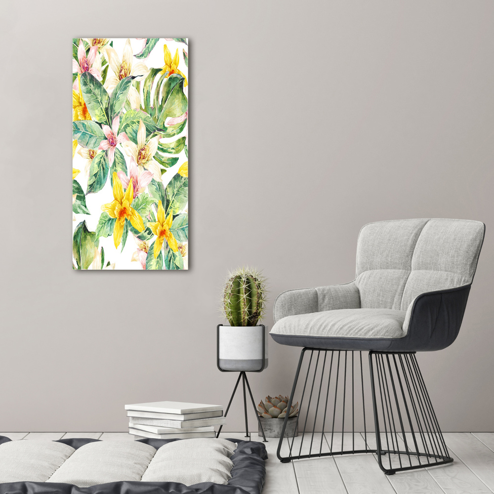 Tableau acrylique Les fleurs tropicales