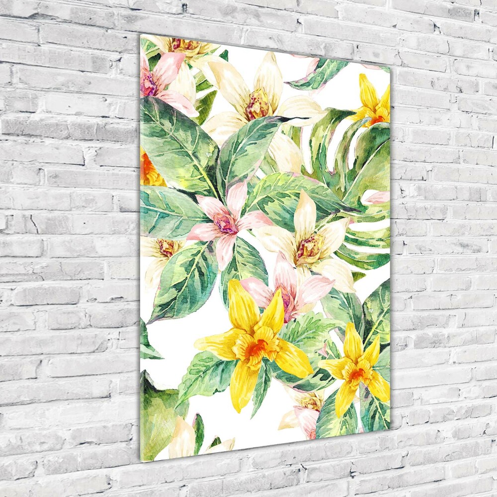 Tableau acrylique Les fleurs tropicales