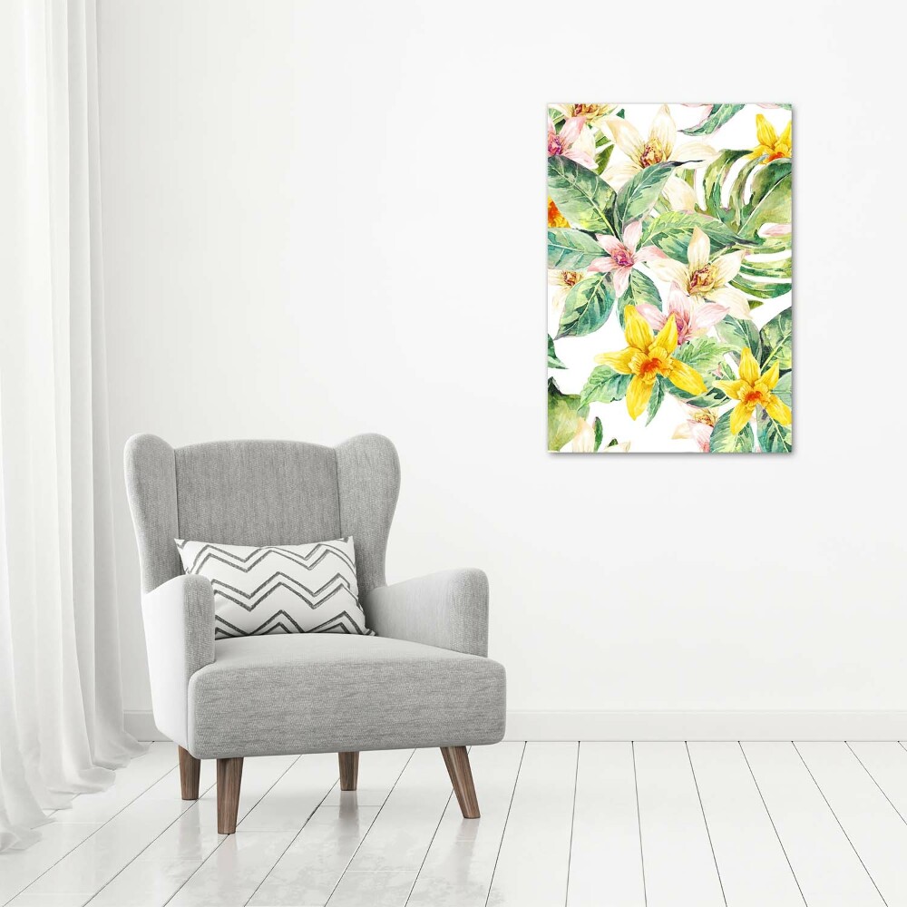 Tableau acrylique Les fleurs tropicales