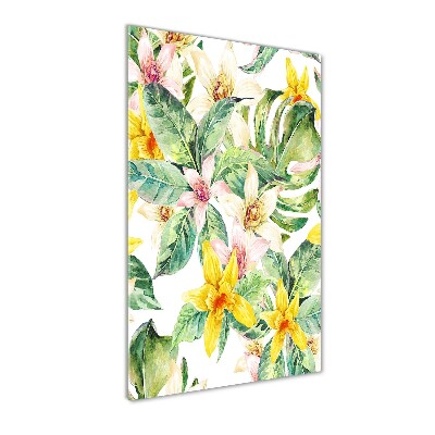 Tableau acrylique Les fleurs tropicales