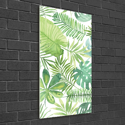 Tableau en acrylique Feuilles tropicales flore