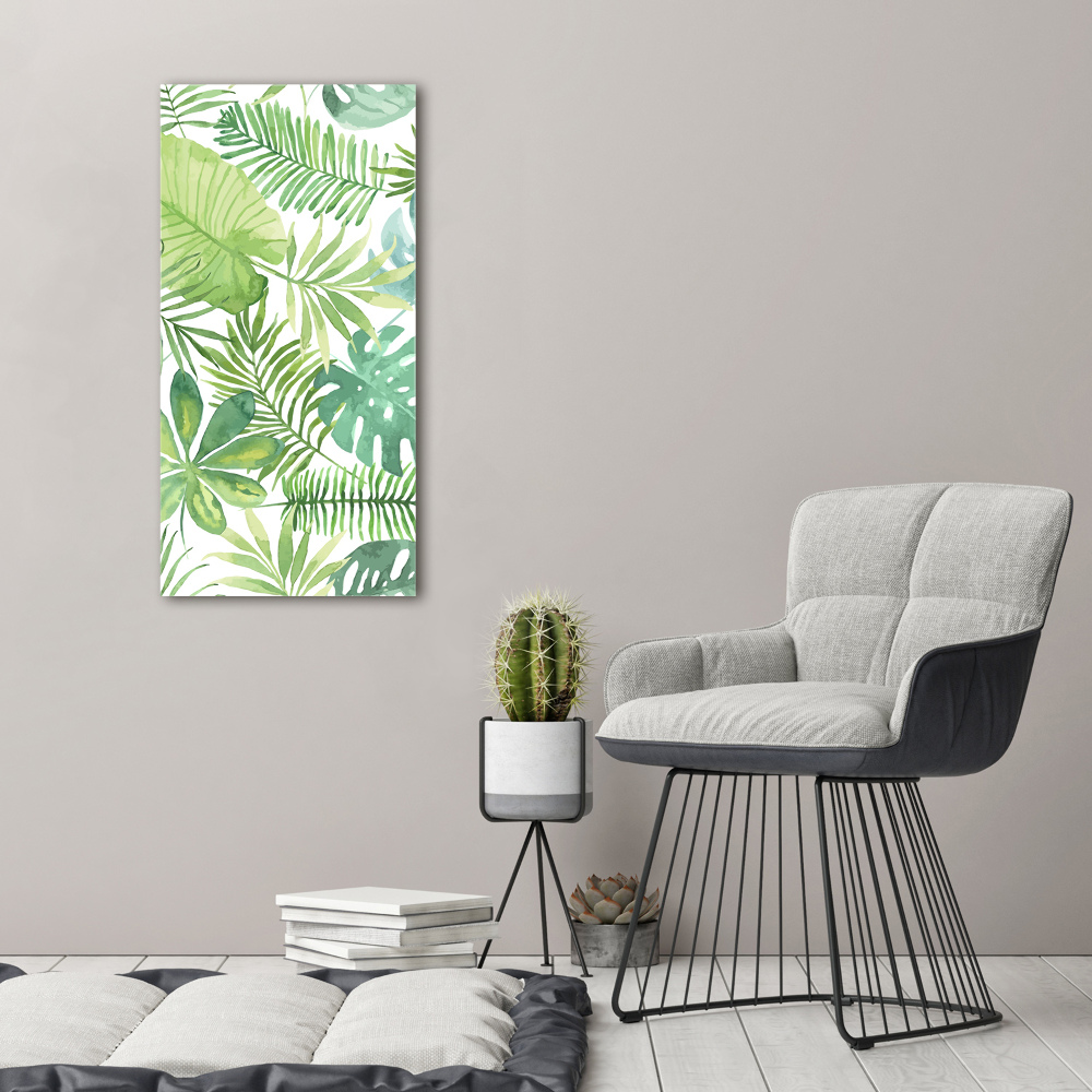 Tableau en acrylique Feuilles tropicales flore