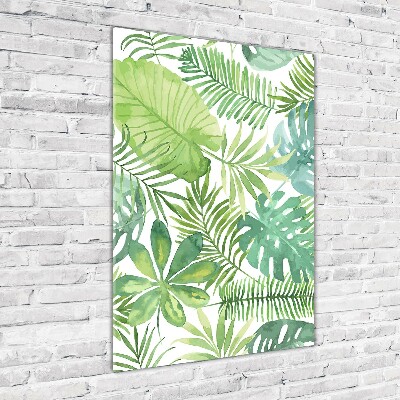 Tableau en acrylique Feuilles tropicales flore