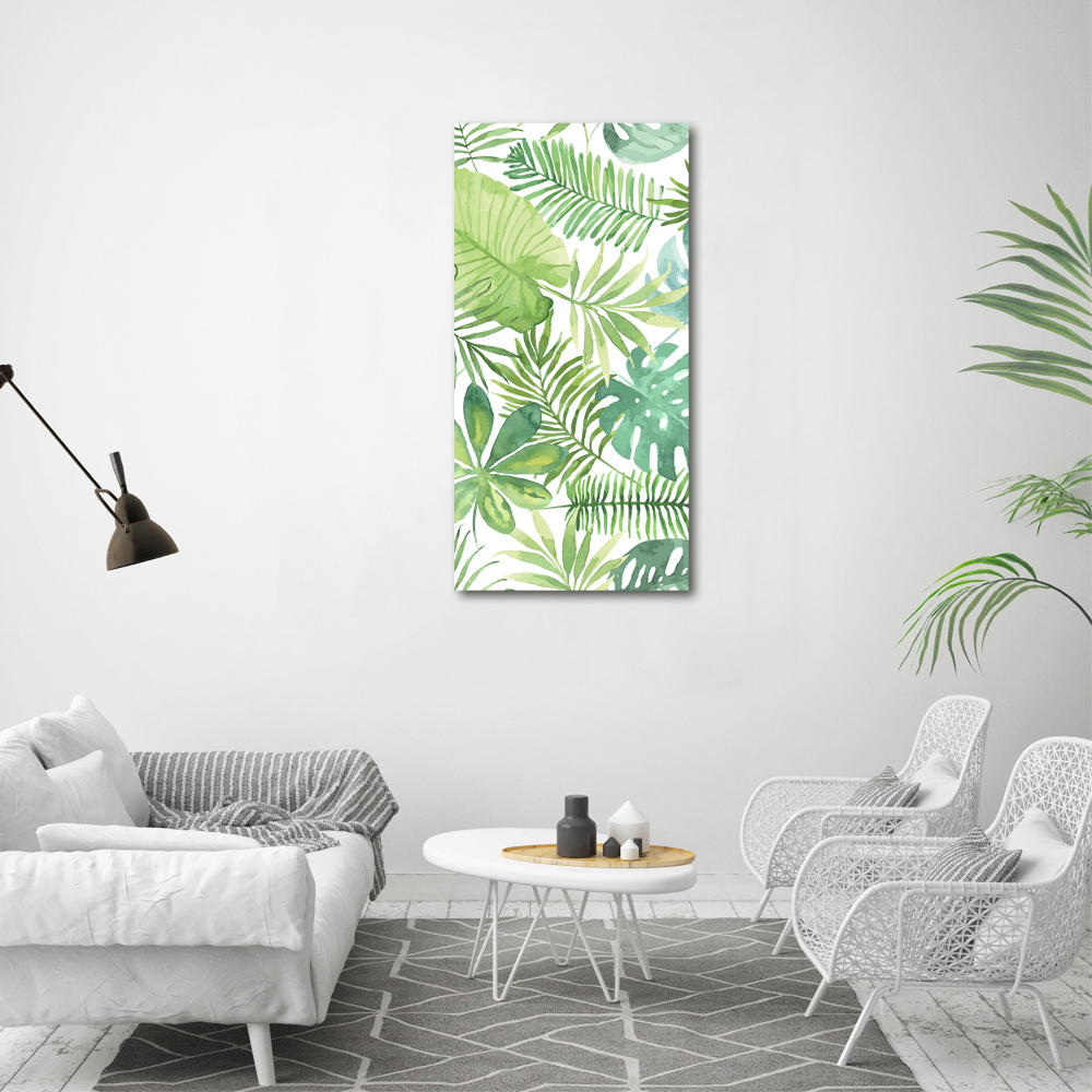 Tableau en acrylique Feuilles tropicales flore