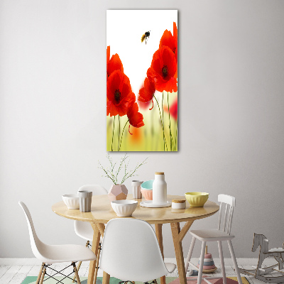 Tableau acrylique Fleurs de coquelicots rouges