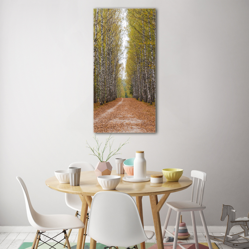 Tableau verre acrylique Forêt de bouleaux