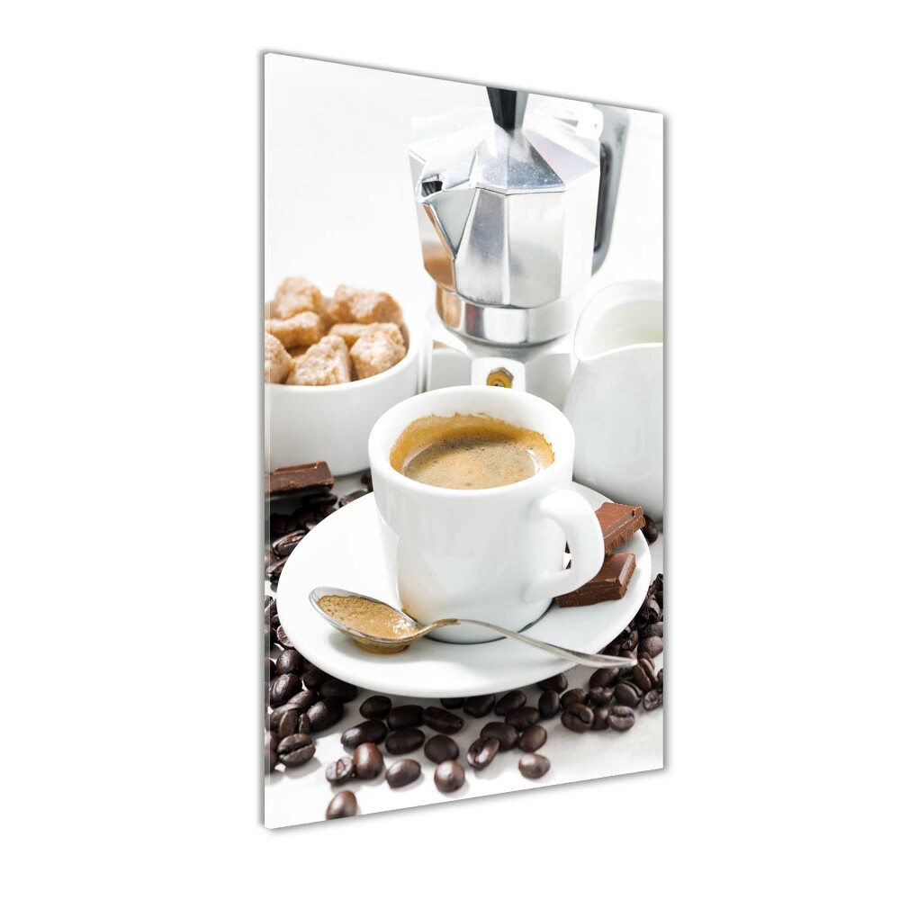 Tableau sur verre acrylique Une tasse de café aromatique