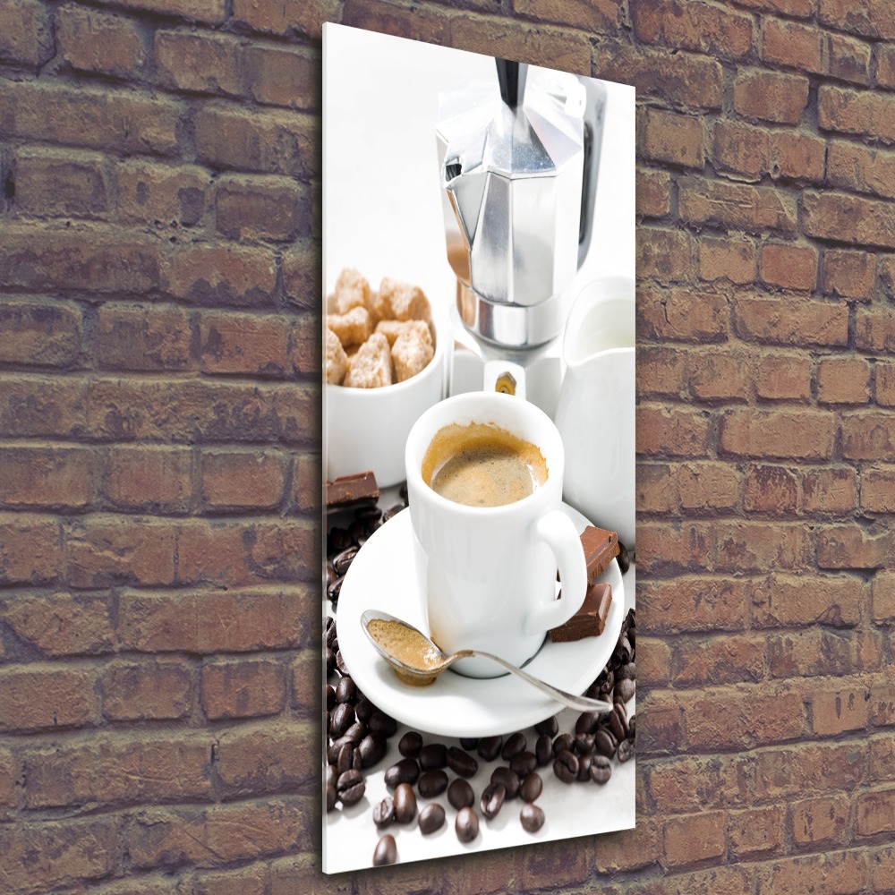 Tableau sur verre acrylique Une tasse de café aromatique