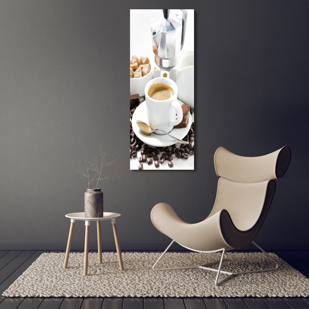 Tableau sur verre acrylique Une tasse de café aromatique