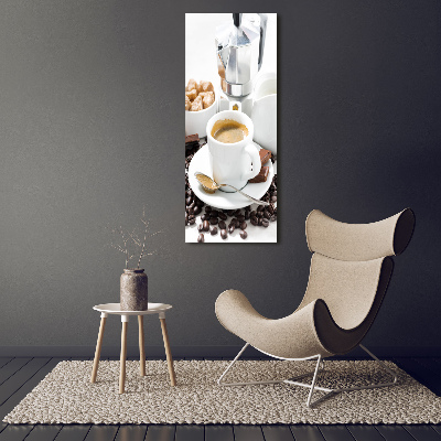 Tableau sur verre acrylique Une tasse de café aromatique