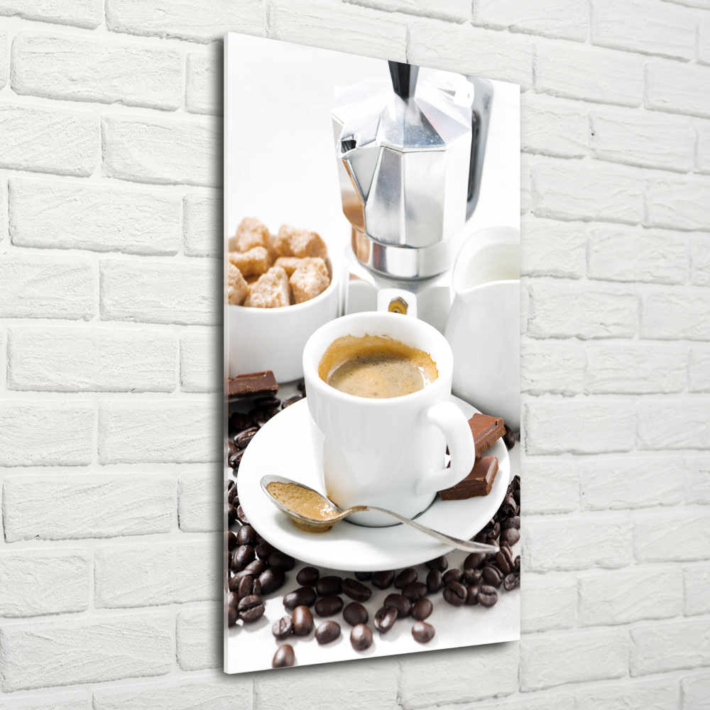 Tableau sur verre acrylique Une tasse de café aromatique