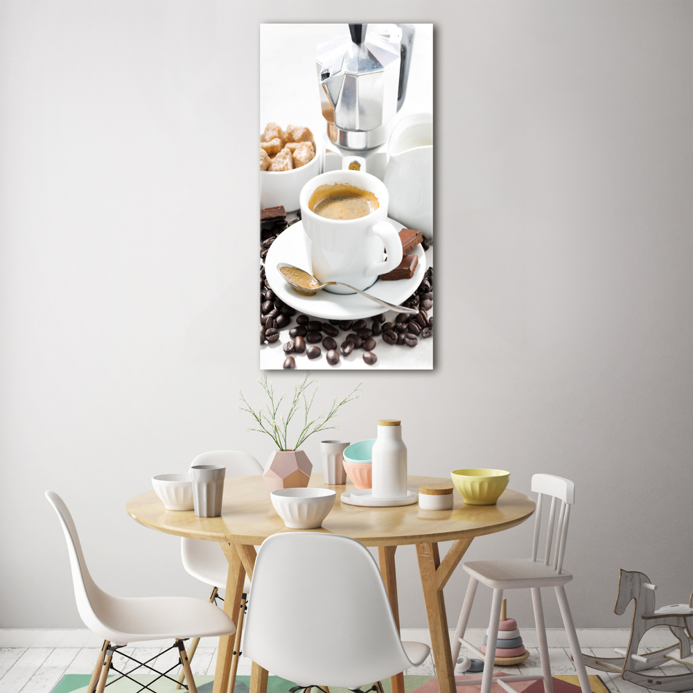 Tableau sur verre acrylique Une tasse de café aromatique