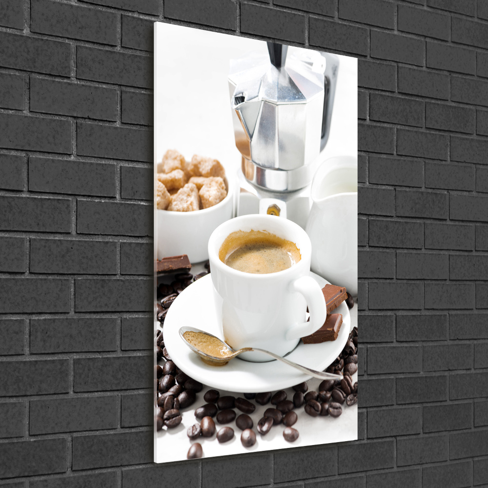 Tableau sur verre acrylique Une tasse de café aromatique