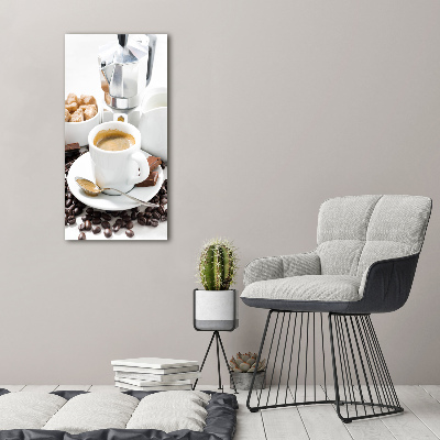 Tableau sur verre acrylique Une tasse de café aromatique