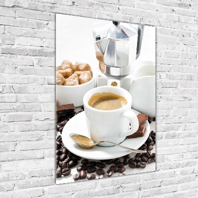 Tableau sur verre acrylique Une tasse de café aromatique