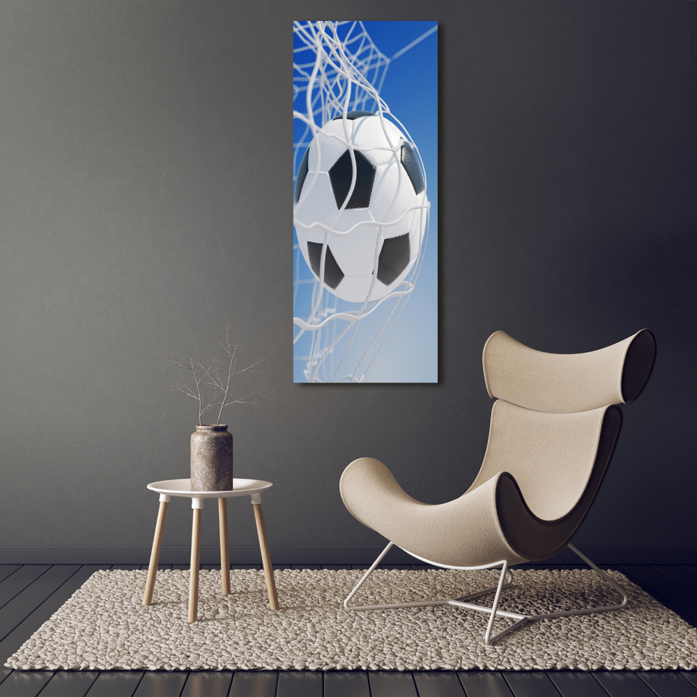 Tableau sur verre acrylique Football dans le but