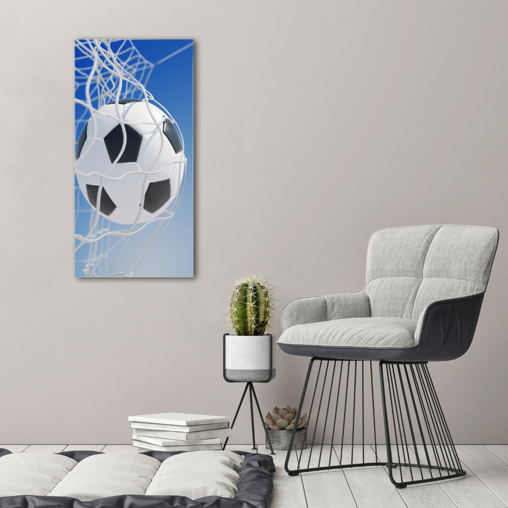 Tableau sur verre acrylique Football dans le but