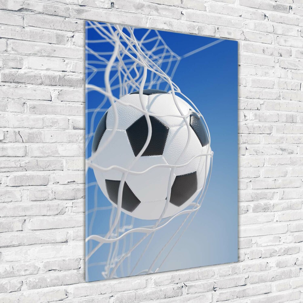 Tableau sur verre acrylique Football dans le but