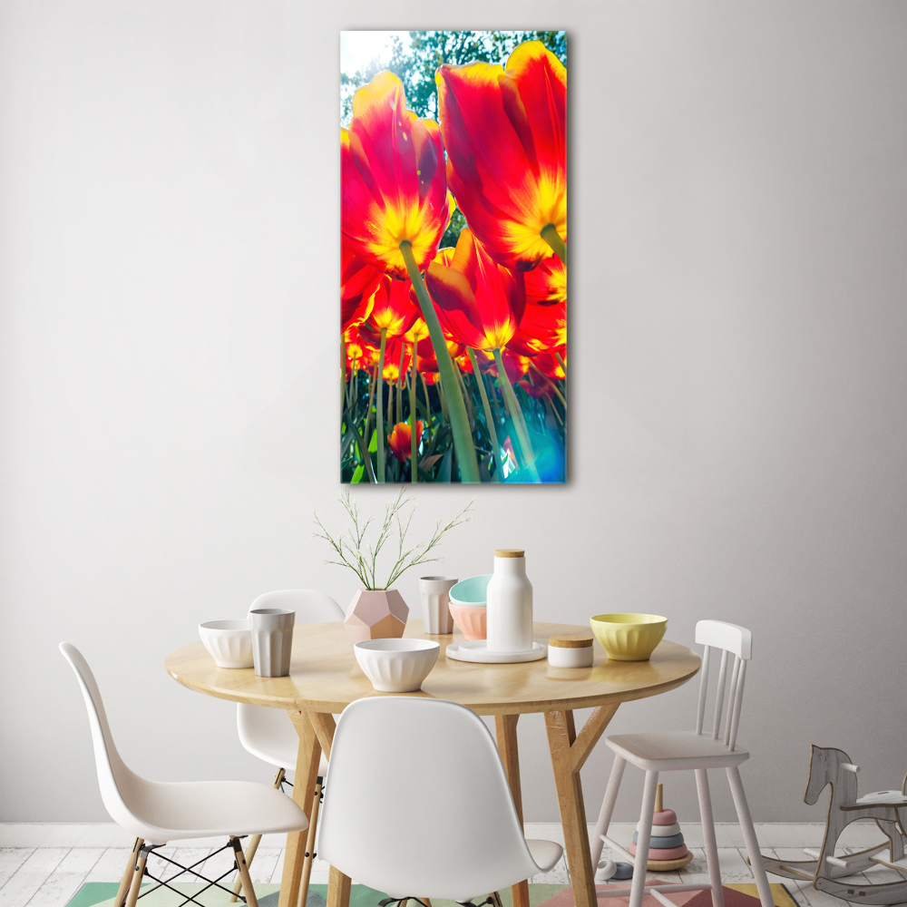 Acrylique tableau Tulipes rouges