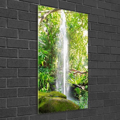 Tableau acrylique Cascade dans la jungle