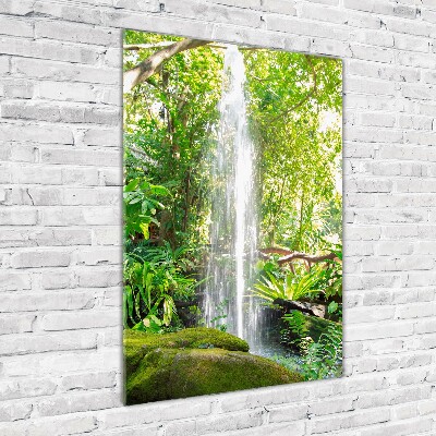 Tableau acrylique Cascade dans la jungle