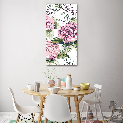 Tableau verre acrylique Hortensia