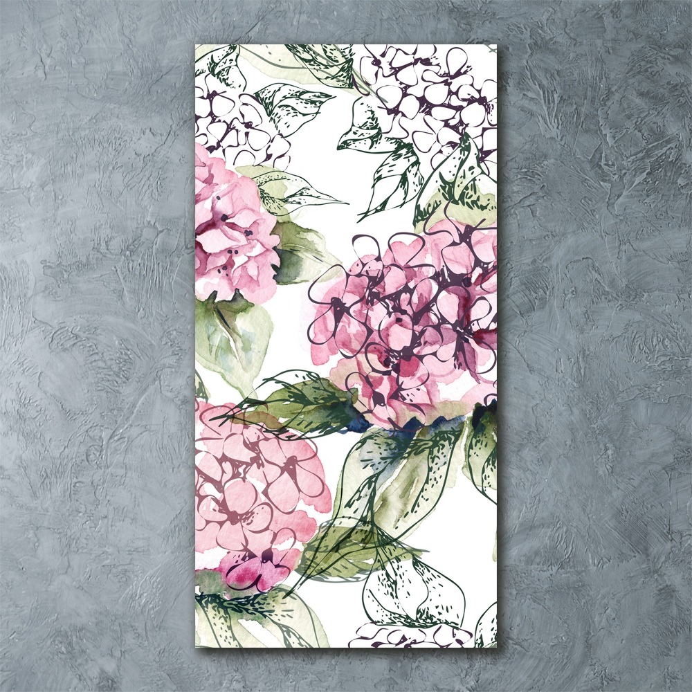 Tableau verre acrylique Hortensia