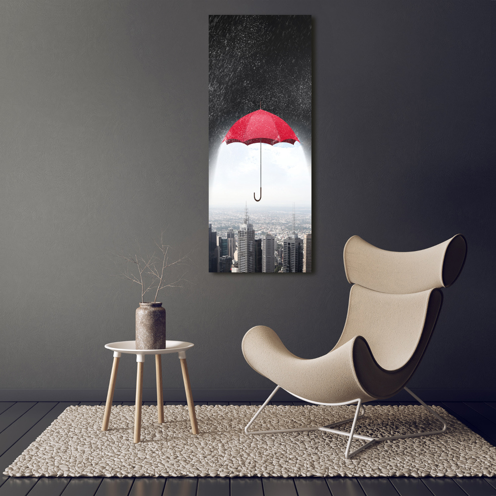 Tableau en acrylique Parapluie sur la ville