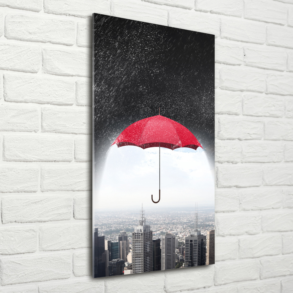 Tableau en acrylique Parapluie sur la ville