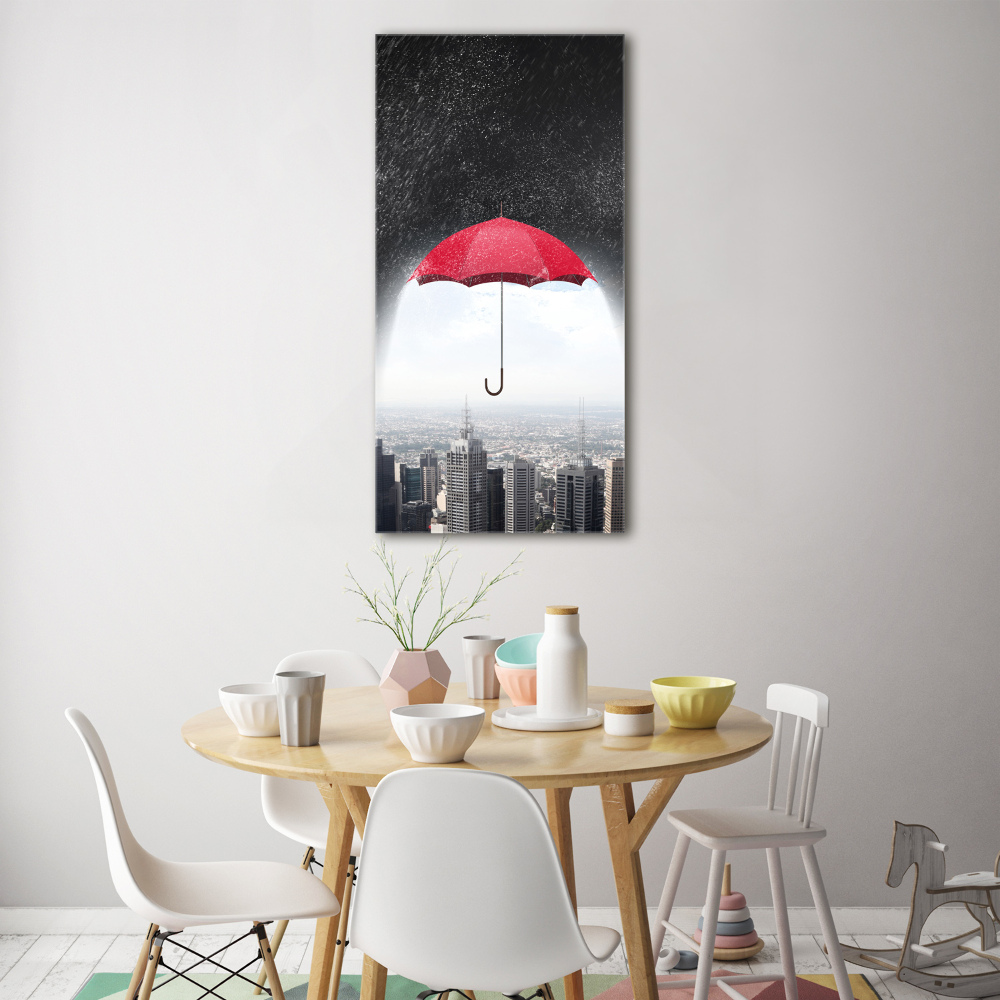 Tableau en acrylique Parapluie sur la ville