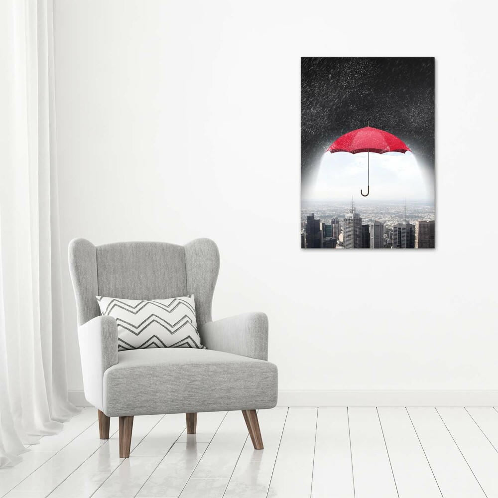 Tableau en acrylique Parapluie sur la ville